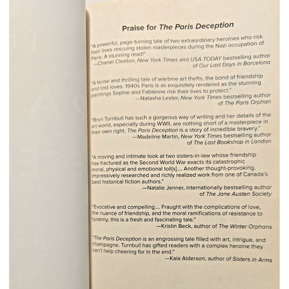 The Paris Deception: A Novel - Paperback By Turnbull, Bryn - GOOD - Picture 2 of 9